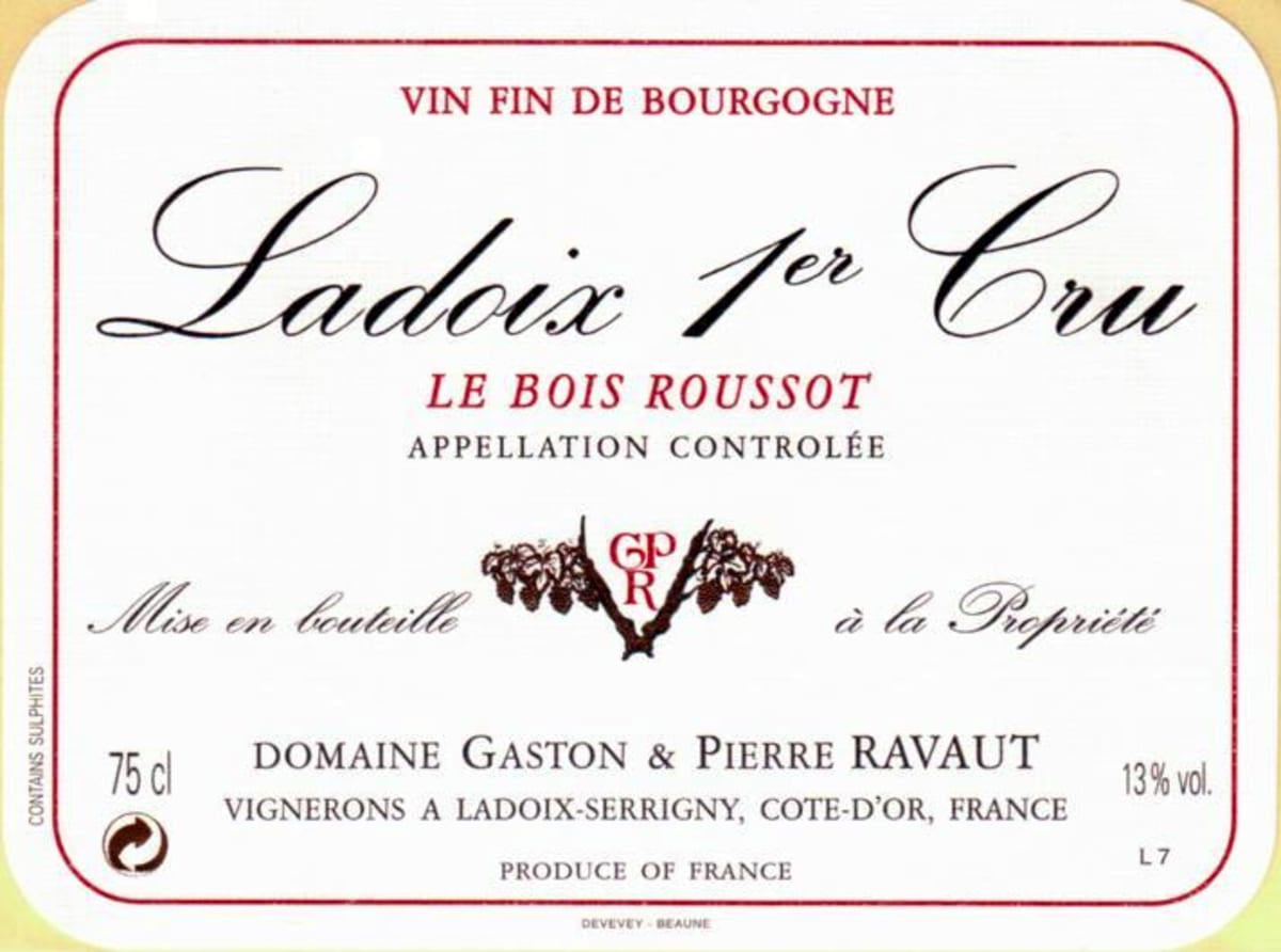 Domaine Gaston Pierre Ravaut 2012 Ladoix Le Bois Roussot Premier Cru